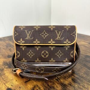 Louis Vuitton Monogram Florentine Waist Bag Crossbody Vintage Authentic